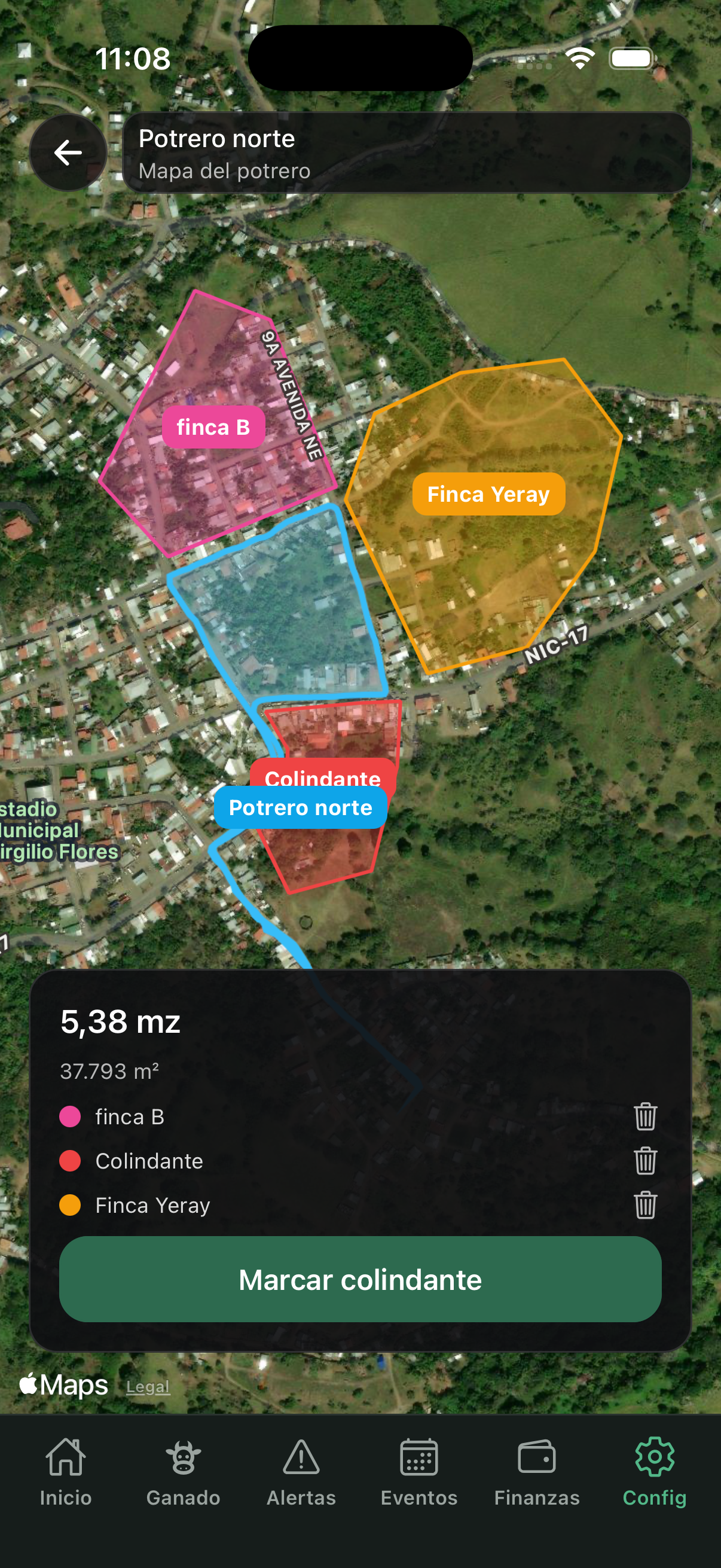 Mapa del potrero